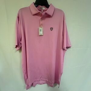 NEW Peter Millar pink polo size: XL